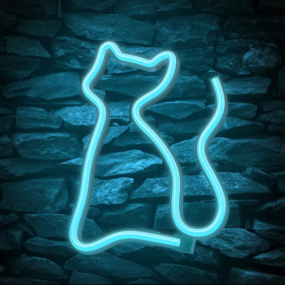 Neolia Neon LED Light CAT Διακοσμητικό Φωτιστικό turquoise