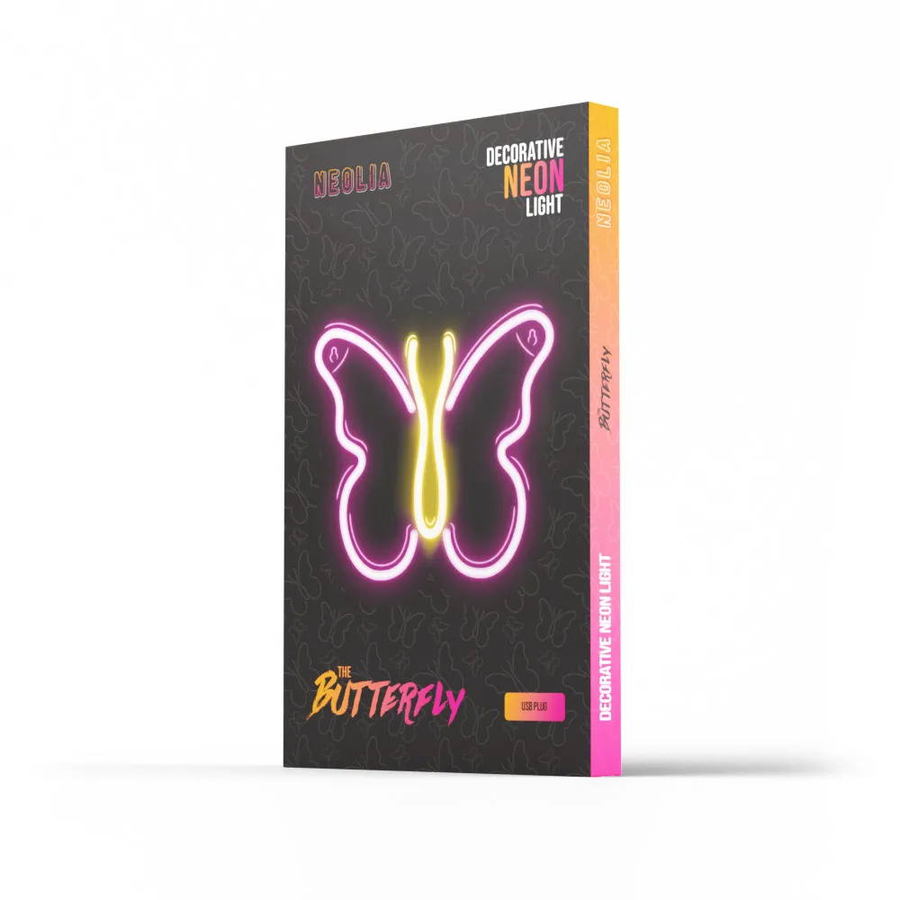 NEOLIA NNE03 Neon LED Light BUTTERFLY Διακοσμητικό Φωτιστικό pink