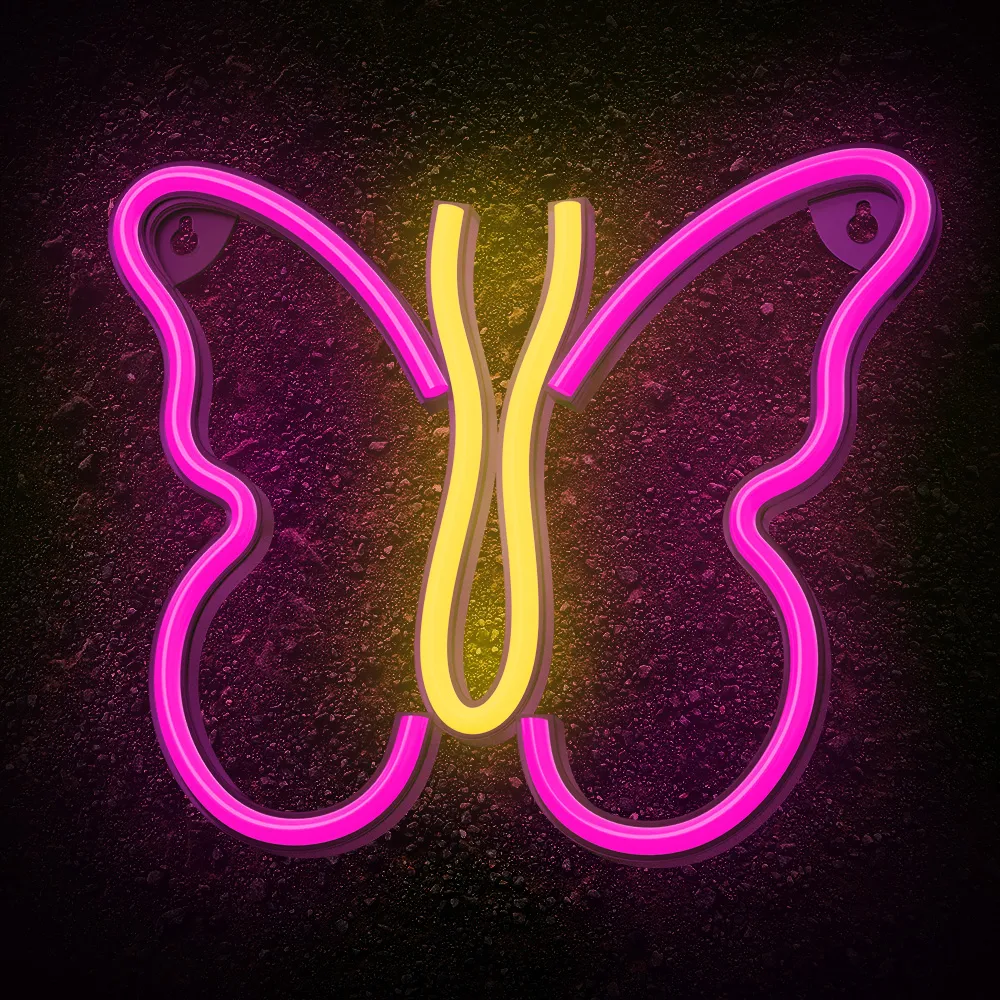 NEOLIA NNE03 Neon LED Light BUTTERFLY Διακοσμητικό Φωτιστικό pink