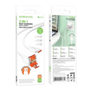 Borofone Καλώδιο Φόρτισης USB 2.0 Σε USB-C male  USB-C 60W