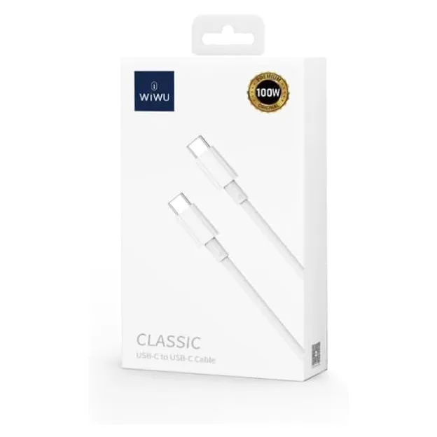 WiWU Καλώδιο φόρτισης Type c σε Type c 100w Άσπρο