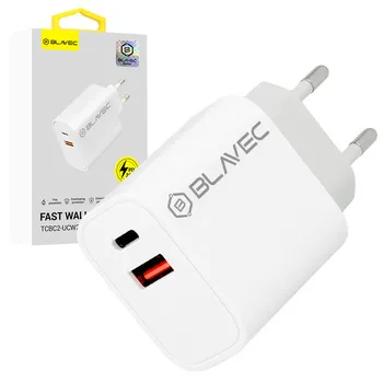Blavec Wall Charger USB + Type C 20W Αντάπτορας Φόρτισης Άσπρο