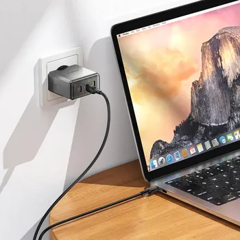 Borofone BN22 GaN φορτιστής τοίχου 65W με δύο θύρες USB-C και μία θύρα USB-A Και Καλώδιο USB C - USB C
