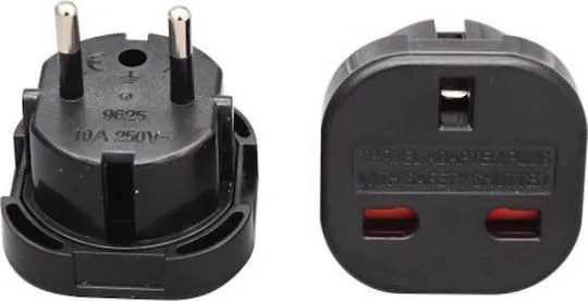 Αντάπτορας Πρίζας από Αγγλίας σε Ελλάδας Μάυρο