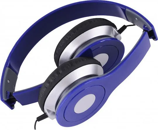 Rebeltec City Headphones with Microphone Ενσύρματα Ακουστικά Jack 3.5mm 1.2m - Μπλέ