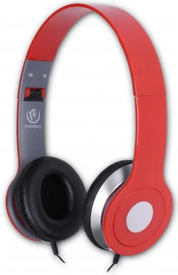Rebeltec City Headphones with Microphone Ενσύρματα Ακουστικά Jack 3.5mm 1.2m - Κοκκινο