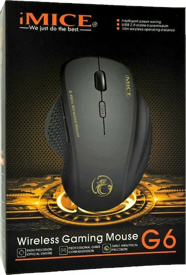 iMice G6 Ασύρματο Gaming Ποντίκι Μαύρο